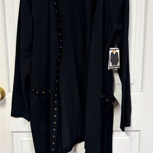 Steve Madden Black Cardigan with Gold Accents